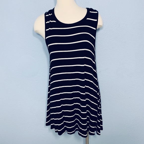Acemi Dresses & Skirts - Acemi Striped Tank Tee Mini Dress M Black White
